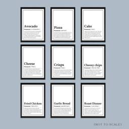 Food Definition Word Print/Poster Sausage Roll, Cake, Chocolate, Avocado, Cheese, Chips - thumbnail 3
