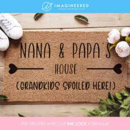 Grandparents Custom Gift - Welcome To Nana & Papa's House Home Decor Customized Doormat For Grandma Grandparent Christmas - thumbnail 1