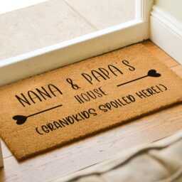 Grandparents Custom Gift - Welcome To Nana & Papa's House Home Decor Customized Doormat For Grandma Grandparent Christmas - thumbnail 2