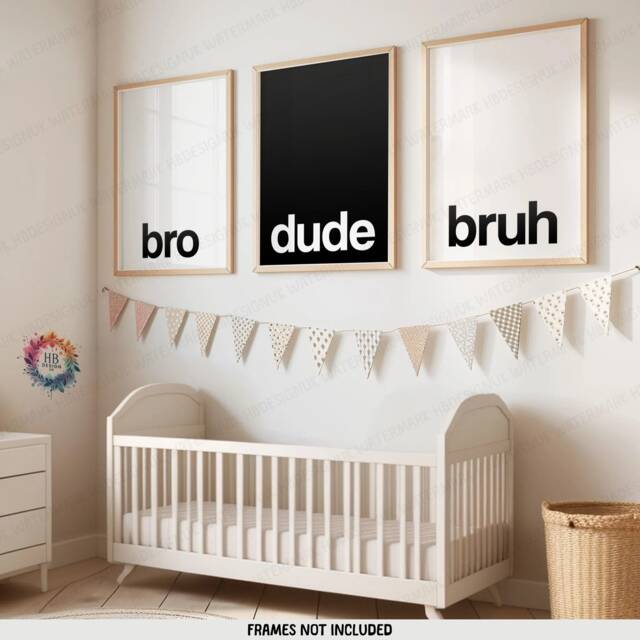 Black Boys Room Decor - Set Of 3 Prints - Teen Bedroom Art Boy Gamer Gift Bro Dude Bruh Gaming Wall Artwork Birthday Present Gifts - image 1