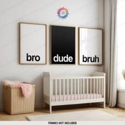 Black Boys Room Decor - Set Of 3 Prints - Teen Bedroom Art Boy Gamer Gift Bro Dude Bruh Gaming Wall Artwork Birthday Present Gifts - thumbnail 2