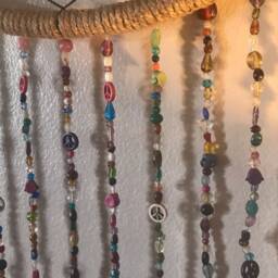 Dreamcatcher/Xl Beaded Giant Dream Catcher Peace Buddha Beads Wall Hanging Home Decor Boho - thumbnail 2