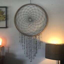 Dreamcatcher/Xl Beaded Giant Dream Catcher Peace Buddha Beads Wall Hanging Home Decor Boho - thumbnail 4