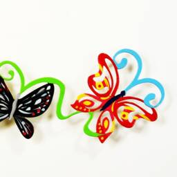 Horizontal Butterflies, Metal Art, Wall Hanging, Sculpture, Home Decor, Medium Wall Animal Or - thumbnail 4