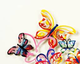 Horizontal Butterflies, Metal Art, Wall Hanging, Sculpture, Home Decor, Medium Wall Animal Or