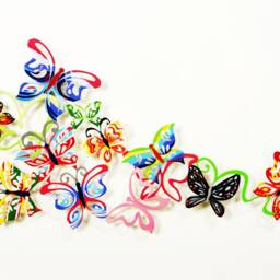 Horizontal Butterflies, Metal Art, Wall Hanging, Sculpture, Home Decor, Medium Wall Animal Or - thumbnail 2