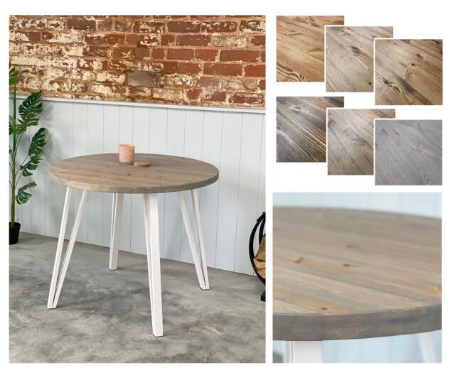 Nam // Round Scandinavian Dining Table With Box Pin Legs - image 1