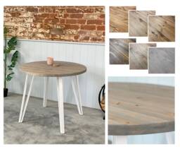 Nam // Round Scandinavian Dining Table With Box Pin Legs - thumbnail 1