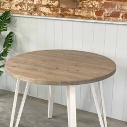 Nam // Round Scandinavian Dining Table With Box Pin Legs - thumbnail 3