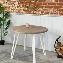 Nam // Round Scandinavian Dining Table With Box Pin Legs - thumbnail 2