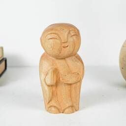 Wooden Jizo Statue, Buddha Sculpture, Wood Figurine, Meditation, Unique Ornament, Housewarming, Spiritual, Gift For Home, Memorial - thumbnail 3