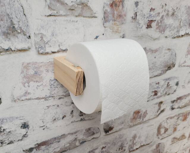 Solid Oak Kitchen/Toilet Roll Holder -Contemporary & Minimalist - Real Oak - image 1