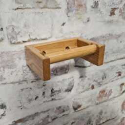 Solid Oak Kitchen/Toilet Roll Holder -Contemporary & Minimalist - Real Oak - thumbnail 3