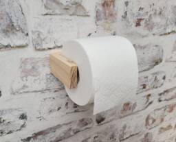 Solid Oak Kitchen/Toilet Roll Holder -Contemporary & Minimalist - Real Oak