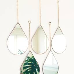 Wall Decor Mirror, Decorative Mirrors, Mirror Art, Teardrop Hanging Geometric Decoration, Hallway - thumbnail 2