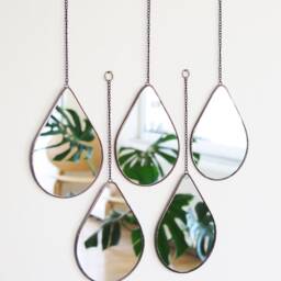 Wall Decor Mirror, Decorative Mirrors, Mirror Art, Teardrop Hanging Geometric Decoration, Hallway - thumbnail 3