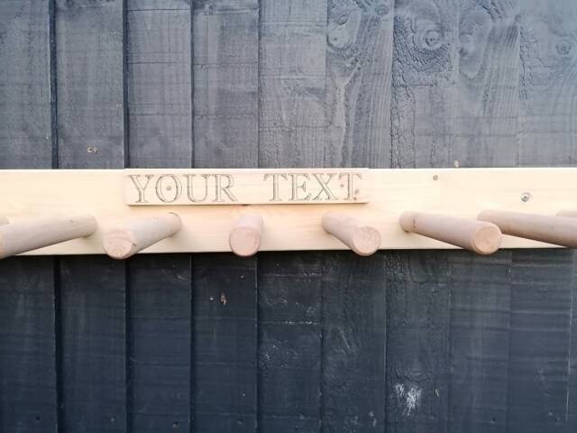 Personalised Welly Wellington Wellies Wooden Rack Boot Holder Wall Mounted Active - image 1