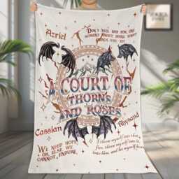 A Court Of Thorns & Roses Fleece Blanket, Acotar Bookish Night Bat Stars Fantasy Book Lover Gift - thumbnail 2