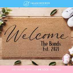 Personalized Welcome Doormat - Family Name Door Mat Last Custom Rug Housewarming Gift New Home - thumbnail 1