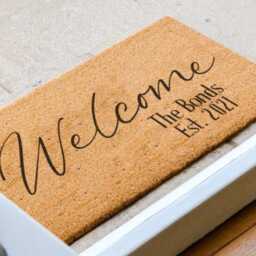 Personalized Welcome Doormat - Family Name Door Mat Last Custom Rug Housewarming Gift New Home - thumbnail 2