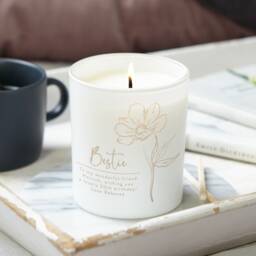 Bestie Birthday Gift Floral Etched Soy Candle - thumbnail 1