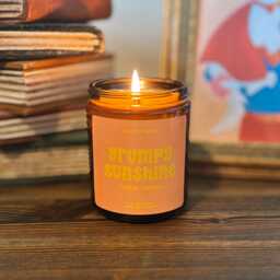 Grumpy Sunshine Candle Vanilla Coconut Scented, Bookish Gift