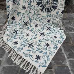 Colorful Suzani Cotton Tnt Throw Blanket - Bohemian Couch & Bed D??cor - thumbnail 3