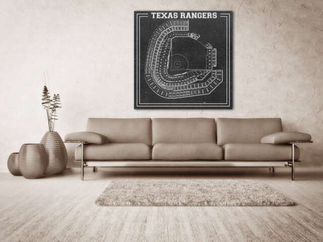 Vintage Globe Life Park Seating Chart Print Texas Rangers Art - image 1