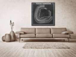Vintage Globe Life Park Seating Chart Print Texas Rangers Art - thumbnail 1