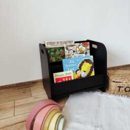 Small Montessori Bookshelf Box, Wood Toddler Modern Shelf - thumbnail 4