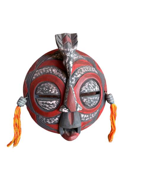Hand Carved Sese Wood African Mask Bird Of Happiness Wall Decor - image 1