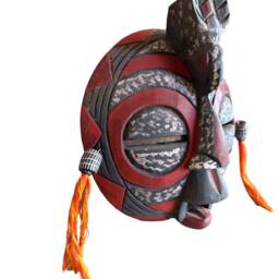 Hand Carved Sese Wood African Mask Bird Of Happiness Wall Decor - thumbnail 2