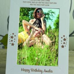 Friends Are Like Stars Personalised Engraved Wooden Photo Frame Birthday Gift Memorial Keepsake Picture Size 5 X 7 - thumbnail 2