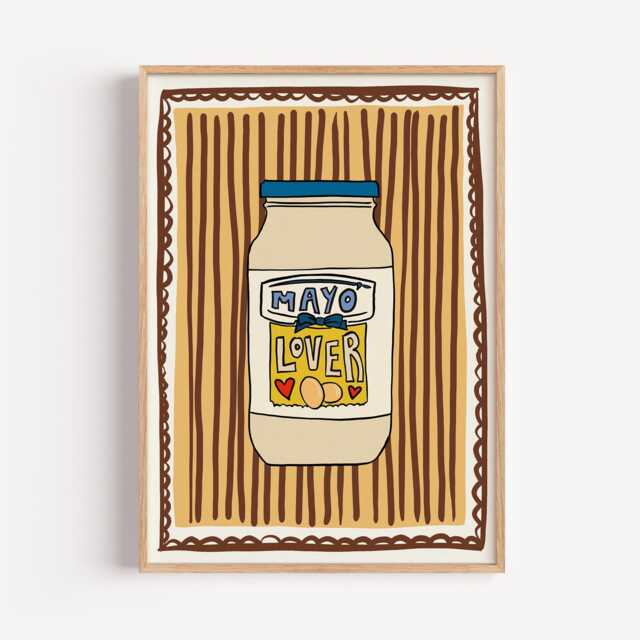 Mayo Lover Kitchen Print Quirky Foodie Wall Art - image 1