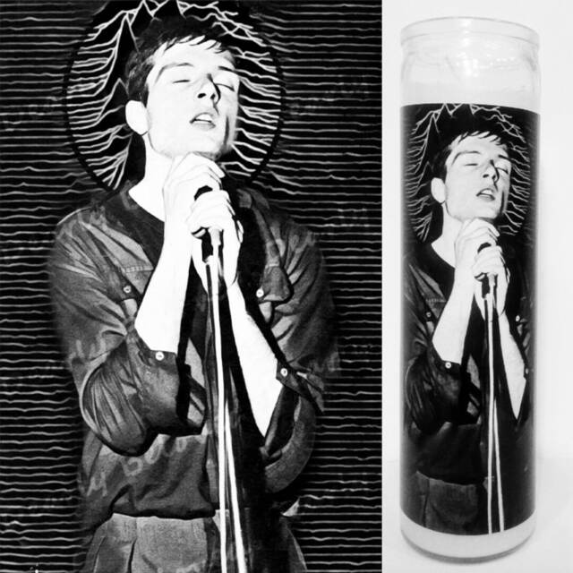 Saint Ian Curtis Prayer Candle, Glass Jar Votive, Of The Dead Souls - image 1