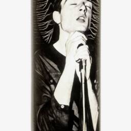 Saint Ian Curtis Prayer Candle, Glass Jar Votive, Of The Dead Souls - thumbnail 2