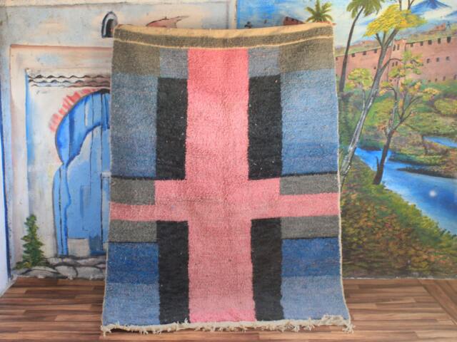 Colorful Moroccan Rug, Custom Fabulous Boujad Abstract Multicolored Carpet, Handmade Bohemian Rug - image 1