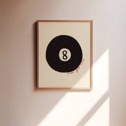 Make Your Move Unframed Print - Lucky 8 Ball Retro Pool Poster Hand Drawn Prints Games Posters Living Room Decor Trendy - thumbnail 2
