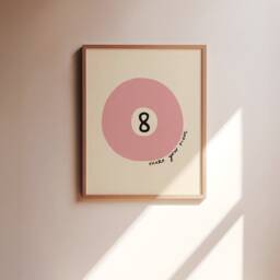 Make Your Move Unframed Print - Lucky 8 Ball Retro Pool Poster Hand Drawn Prints Games Posters Living Room Decor Trendy - thumbnail 3