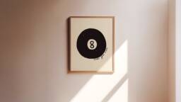Make Your Move Unframed Print - Lucky 8 Ball Retro Pool Poster Hand Drawn Prints Games Posters Living Room Decor Trendy - thumbnail 1