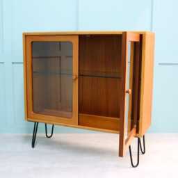 Teak & Glass Display Cabinet On Hairpin Legs - G Plan Fresco, Mid Century Modern - thumbnail 3