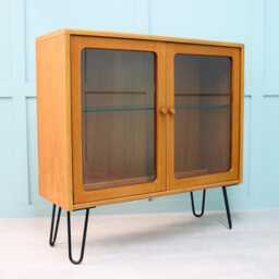 Teak & Glass Display Cabinet On Hairpin Legs - G Plan Fresco, Mid Century Modern - thumbnail 2