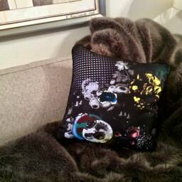 Pop Garden Pillow - Black - thumbnail 2