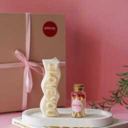 I Love You Sign Soy Wax Candle Handmade Home Decor - thumbnail 3