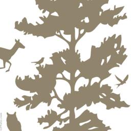 Pine Tree Wall Decal Forest Animals, Birds, Deer - thumbnail 3