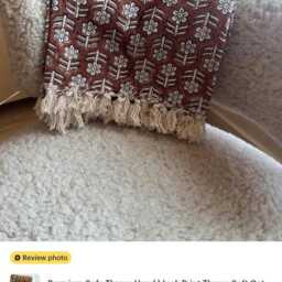 Premium Sofa Throw, Hand Block Print Soft Cotton Boho Throw Blanket Room D??cor Tassels Loomed Lightweight Decorative Throw - thumbnail 2