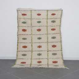 Handmade Wool Berber Rug Authentic Moroccan Flatweave Carpet - 7, 3x4, 9 Ft - thumbnail 1
