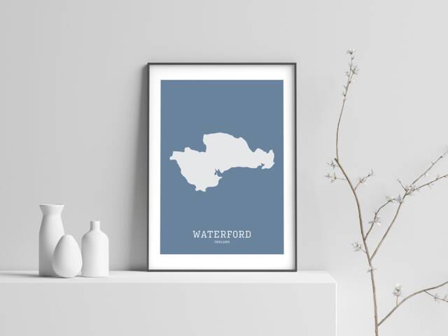 Waterford Ireland Map Print, County Wall Art - image 1