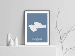 Waterford Ireland Map Print, County Wall Art - thumbnail 1