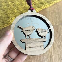 First Christmas As Mr & Mrs Tree Decoration, Newly Weds Couple Bauble, & 1st Christmas - thumbnail 2